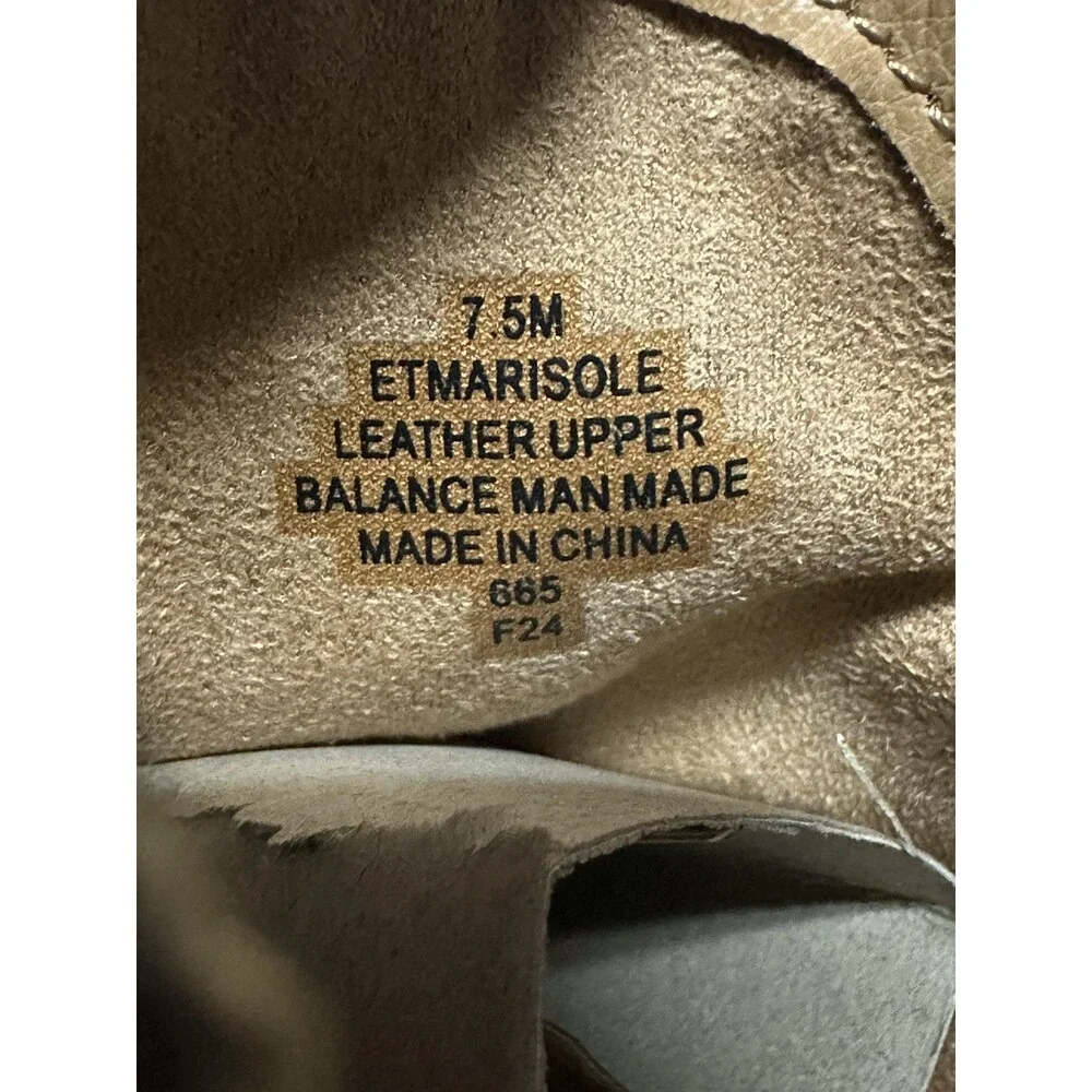 New earth Womens Size 7.5 Marisole Block Heel Casual Taupe Leather Booties